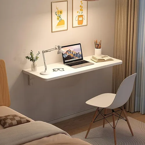 Miniatura 6 de Mesa de comedor plegable de pared - Mesa de cocina compacta de madera maciza (23.6 x 11.8 x 0.6 in) para soluciones de ahorro de espacio