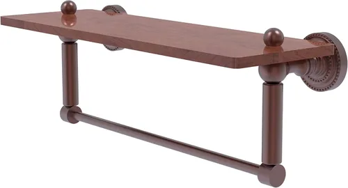 Miniatura 27 de Allied Brass DT-1TB-16-IRW Dottingham Collection - Toallero integrado de madera IPE de 16 pulgadas, color bronce antiguo