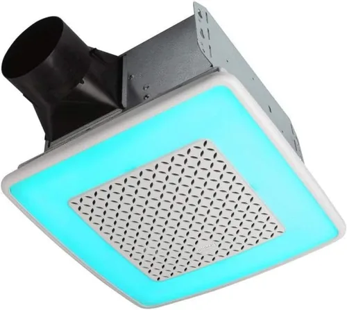 Broan-NuTone AER110RGBL ChromaComfort - Ventilador de ventilación de 110 CFM con LED seleccionable de 24 colores, 1.5 Sones, Certificado ENERGY