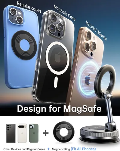 Miniatura 9 de Coolpow【Más Nuevo Soporte Magnético de Teléfono al Vacío para Automóvil Soporte de Montaje【Succión de Vacío Móvil】carmount 2.0 Magsafe Soporte
