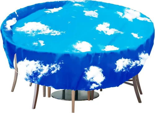 Miniatura 15 de Fundas para muebles de patio, impermeables, resistentes a los rayos UV, resistentes a los rayos UV, para exteriores, mesa redonda y rectangular