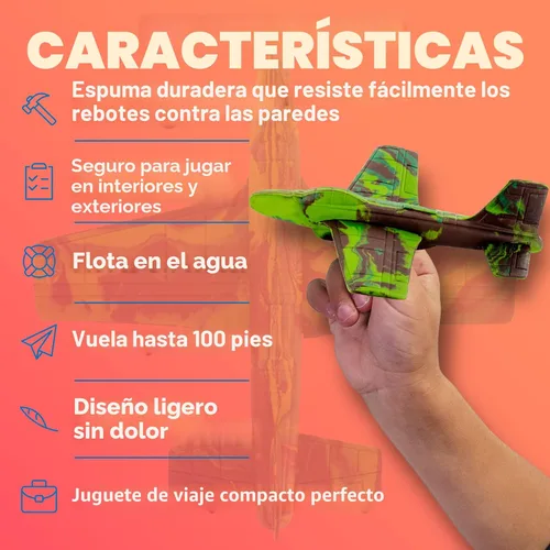 Miniatura 4 de Regalos de relleno de calcetines para niños y niñas: avión de espuma de juguete planeador avión planeador aviones de espuma de poliestireno