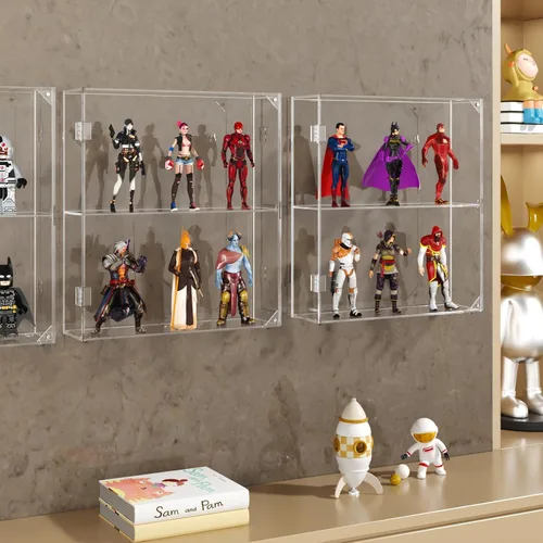 Miniatura 9 de Caja de exhibición acrílica NIUBEE, caja de exhibición transparente para figuras Funko Pop, gabinete de exhibición a prueba de polvo montado