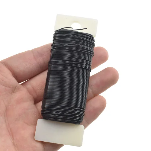 Miniatura 6 de HAHIYO Alambre Negro de Calibre 22 - 1 Rollo, 38 Yardas (115 Pies) Alambre Floral Flexible para Manualidades, Coronas de Navidad, Arreglos