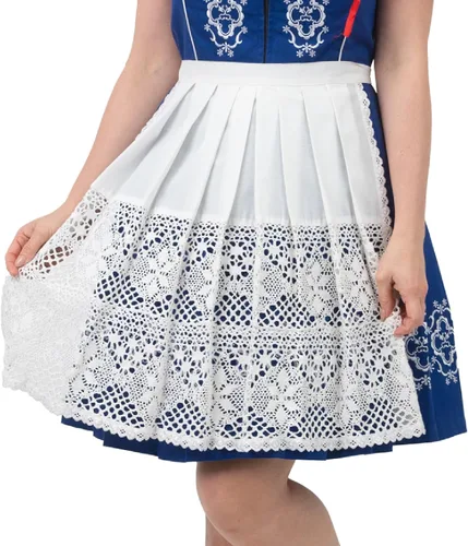 Miniatura 3 de Delantal corto alemán de encaje blanco para Dirndl
