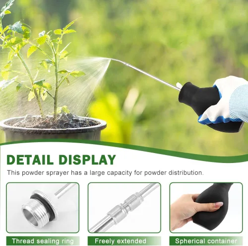Miniatura 6 de Polvo de tierra de diatomeas, dispensador retráctil de 9 a 22 pulgadas con tubo de metal largo, rociador de plumero de bombillas para suministros