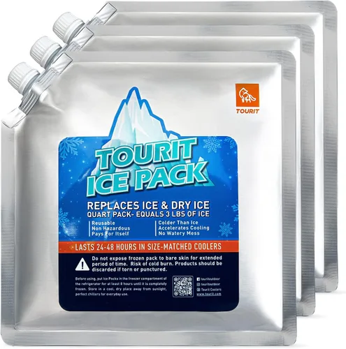 Miniatura 9 de TOURIT Paquete de hielo reutilizable para enfriadores, bolsas de hielo de larga duración para bolsas de almuerzo/cajas, mochilas enfriadoras
