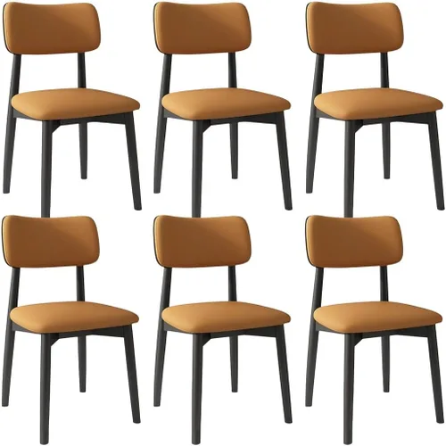 Miniatura 66 de YVYKFZD Solid Wood Dining Chairs, Kitchen Chairs Set with Curved Backrest, Leather Upholstered Dining Room Chair, Armless Living Room Chair, for