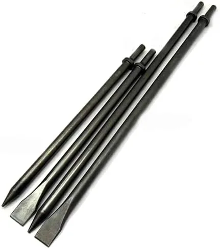 Rascador 13.780 in 17.717 in 14" 17" pulgadas largo aire martillo neumático con cuello redondo plana y cinceles de punta para hormigón y azulejos