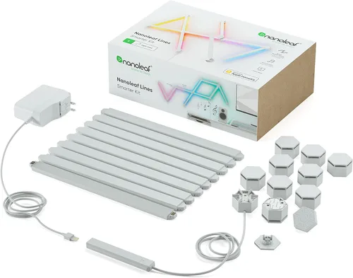 Miniatura 9 de Kit más inteligente de luces de pared LED Nanoleaf Lines WiFi RGBW de 16M, luces de color atenuables para juegos y decoración del hogar