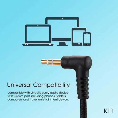 Miniatura 6 de noot products Auriculares para niños K11 plegables estéreo sin enredos de 5 pies de largo cable de 0.138 in Jack Plug in Ear Auriculares con cable