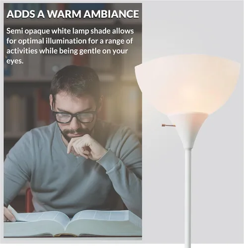Miniatura 6 de Newhouse Lighting NHFL-JO-WH Joey Lámpara de pie moderna de 71 pulgadas para dormitorios, sala de estar, lámpara de pie duradera para el hogar