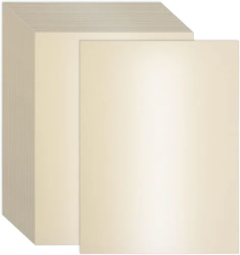 120 hojas de cartulina color crema brillante de 8.5 x 11 pulgadas, papel metálico de 250 gsm/92 libras, papel perlado de doble cara para