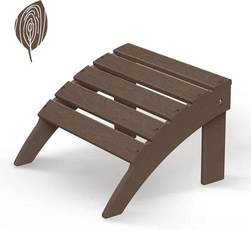 Miniatura 8 de GREENVINES Adirondack-Ottoman Plástico HDPE Reposapiés para exteriores Todo tipo de clima Reposapiés Taburete para pies Negro para Agua