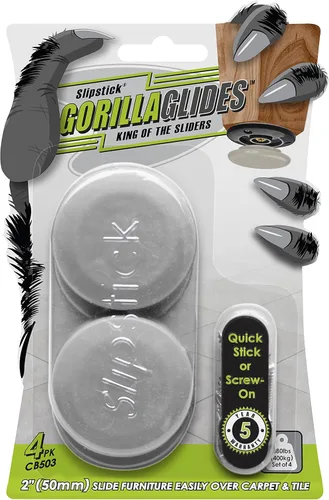 Miniatura 10 de GorillaGlides CB193 Deslizadores de Silla de 3/4 Pulgada/Protectores de Piso para Pies de Muebles (Juego de 16 Deslizadores) Deslizadores