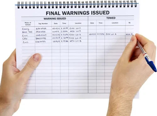 Miniatura 9 de SmartSign Libro de registro de permiso de estacionamiento pequeño - 7 x 8.5 pulgadas, diario de registro encuadernado con alambre, páginas impresas