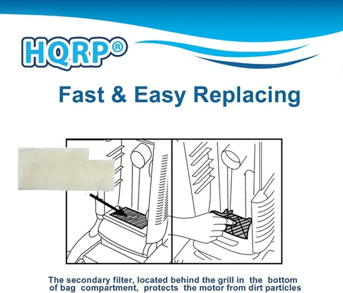 Miniatura 5 de HQRP Paquete de 4 filtros secundarios compatibles con aspiradoras verticales autopropulsadas Hoover Anniversary U6485900 U6485900B UH50000 UH50005B