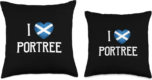 Miniatura 3 de I Love Portree Scotland Flag Heart Saltire Scottish Throw Pillow