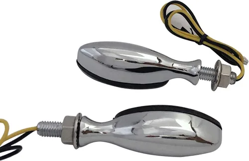 Miniatura 3 de Luces LED cromadas intermitentes para motocicleta, mini torpedo, ovaladas, intermitentes, compatibles con Kawasaki Ninja H2R