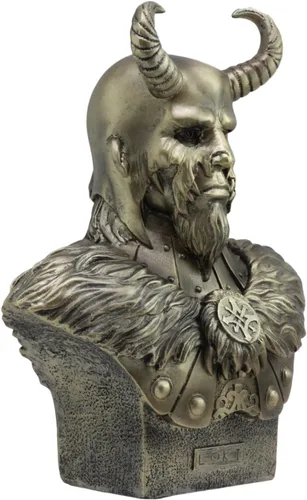 Miniatura 4 de Ebros Shapeshifter Half God and Half Jotunn Loki Busto Estatua 10.25 pulgadas de alto nórdico vikingo dios del trickster príncipe Asgard figura