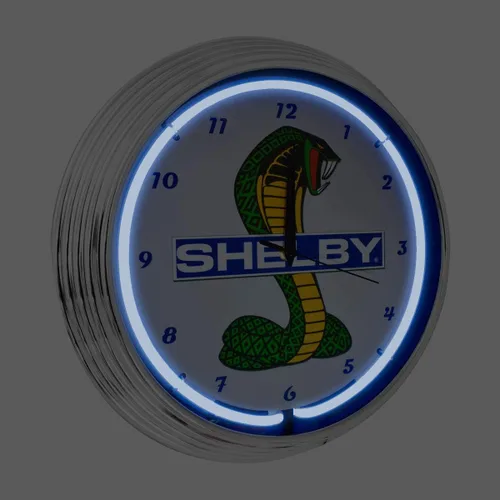 Miniatura 2 de Shelby Cobra - Reloj de pared de neón con luz azul (15 pulgadas)