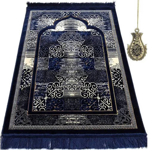 Miniatura 10 de Modefa Alfombra de oración islámica turca, alfombra de oración Janamaz de terciopelo suave, tapete de oración musulmana para hombres y mujeres