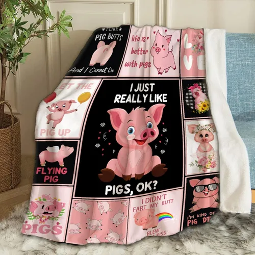 Miniatura 13 de Manta de bebé con diseño de cerdo lindo, acogedora y suave, para niños, niñas, recién nacidos, regalos de cumpleaños de Navidad, 40 x 30 pulgadas