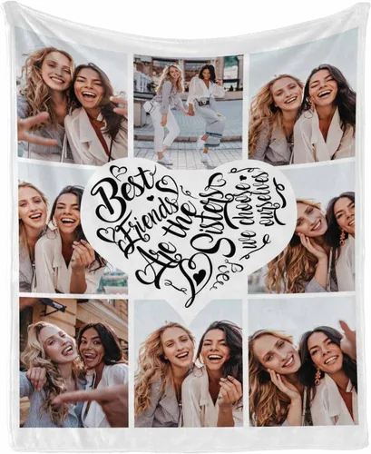 Miniatura 35 de Regalos de cumpleaños para mujeres, manta de amistad personalizada con tus fotos, manta personalizada con mis propias imágenes para hermanas