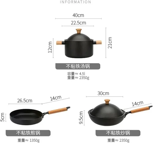 Miniatura 2 de Juego de sartenes antiadherentes, utensilios de cocina de inducción de cocina, juego de ollas de cerámica, utensilios de cocina