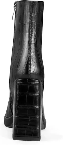 Miniatura 4 de ANN CREEK Botines de tacón grueso para mujer, con cremallera lateral, punta cuadrada, tacón alto, botas casuales