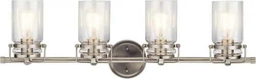 Miniatura 20 de Lámpara de pared Brinley de Kichler, para 1 foco y con pantalla de vidrio transparente, 45576OZ, 100watts, 120 volts Bronce antiguo