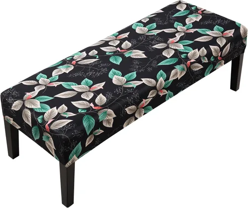 Miniatura 30 de Fuloon - Funda elástica de jacquard para banco de comedor, antipolvo, desmontable, funda para banco lavable, protector de cojín de asiento para Beige