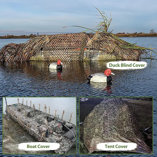 Miniatura 6 de Camo Netting Camouflage Netting with Mesh Backing Military Camo Nets Sunshade Fence Tarp Net Lightweight Great for Duck Hunting Blind Shooting