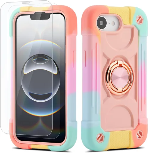 Miniatura 129 de Funda para iPhone 11 de 6.1 pulgadas con soporte de anillo, con 2 protectores de pantalla de vidrio, resistente a los golpes, resistente a