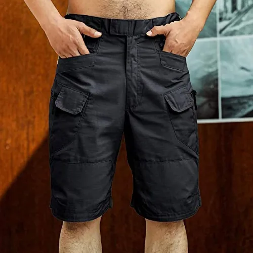 Miniatura 3 de Pantalones cortos tácticos para hombre, longitud hasta la rodilla, pantalones cortos militares de combate, impermeables, con múltiples bolsillos