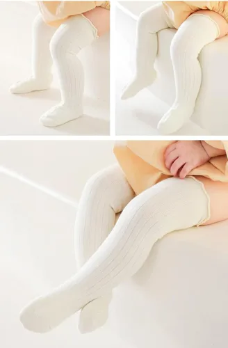 Miniatura 2 de Calcetines altos hasta la rodilla para bebés, recién nacidos, calcetines de algodón para uniforme de algodón, calcetines de algodón cálido