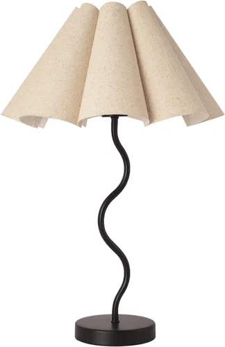 Miniatura 9 de KUNJOULAM Lámpara de Mesa Pequeña, Lámpara de Mesita de Noche con Pantalla de Tela en Forma de Paraguas, Mini Lámpara de Escritorio Moderna