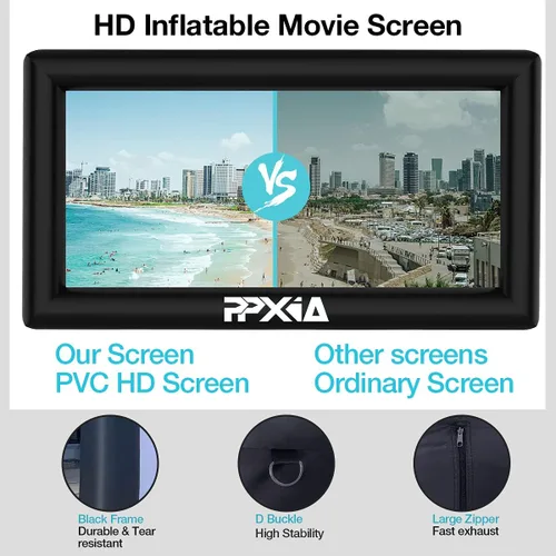 Miniatura 3 de Pantalla inflable para exteriores de 30 pies con soplador de aire, pantalla de proyector inflable extra grande para noches de cine al aire libre
