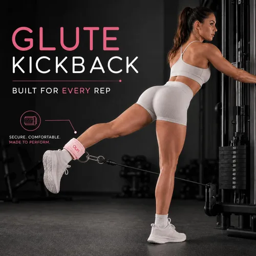Miniatura 3 de Ankle Strap for Cable Machine - Padded Neoprene Cuff with Stainless Steel D-Ring for Comfort & Support During Glute Kickbacks, Leg Extensions, Hip