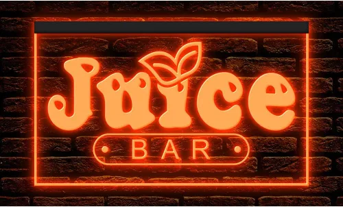Miniatura 14 de 110034 OPEN Juice Bar Cafe Apple Orange Fruit Shop Display LED Letrero de neón con luz LED (12 x 8 pulgadas, morado)