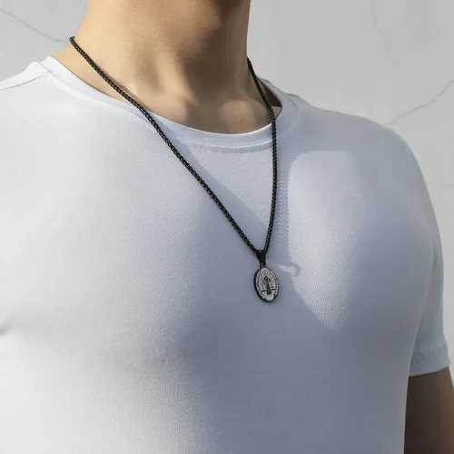 Miniatura 79 de P. BLAKE Collar ovalado de San Cristóbal, Miguel, José, Jude/Virgen María/José/Francisco/Patrick/Anthony/Benedict/Thomas para hombres y mujeres