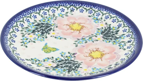 Miniatura 31 de Platos de postre amarillos Alyssa de cerámica polaca de Blue Rose - Diámetro de 7.5" - Hermoso plato para pastel, aperitivos o bocadillos