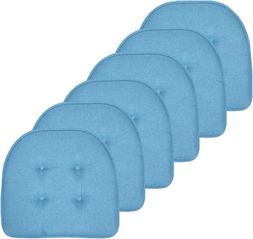 Miniatura 61 de Sweet Home Collection - Cojín de espuma viscoelástica para silla con capitoné, antideslizante, parte trasera de goma, en forma de U, 17 x 16 Piel