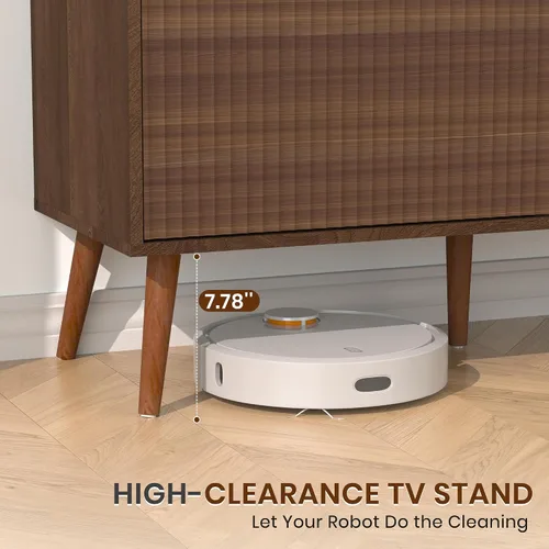 Miniatura 7 de Soporte de TV para sala de estar de hasta 55/60/65/70 pulgadas, consolas de TV modernas de mediados de siglo con toma de corriente, centro