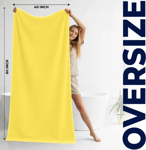 Miniatura 182 de DAN RIVER Paquete de 2 sábanas de baño de 35x70 pulgadas, sábanas de baño jumbo acanaladas para adultos, toallas grandes gruesas y absorbentes