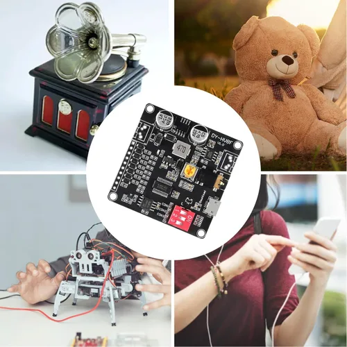 Miniatura 8 de 2 unids tablero de módulo de reproducción de voz MP3 reproductor de música 20 W 12 V 24 V placa de sonido de alta potencia UART E/S amplificador
