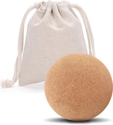 KITWILD Bola de masaje de corcho, partículas finas de alta densidad para masaje muscular de tejido profundo, liberación miofascial y terapia de