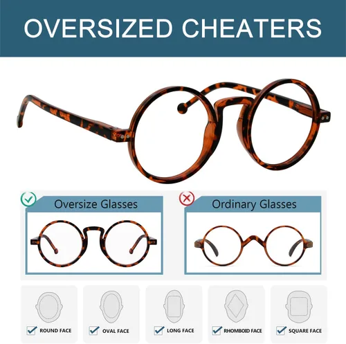 Miniatura 3 de BLUELESS Gafas de lectura de gran tamaño para hombre, bisagras de resorte sin tornillos, paquete de 6 lectores para cara ancha