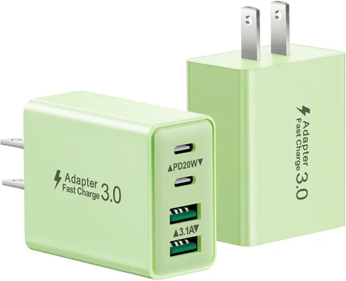 Miniatura 21 de Bloque de carga USB C, cargador de pared USB C de 40 W, adaptador de corriente PD de doble puerto, enchufe de pared QC USB C, bloque de carga rápida