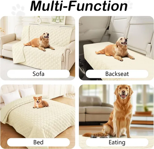Miniatura 6 de hyha - Manta impermeable para cama de perro, mantas suaves para mascotas, funda impermeable para sofá para perros, fundas reversibles lavables
